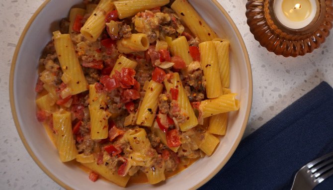 Creamy Sausage & Peppers Pasta Recipe