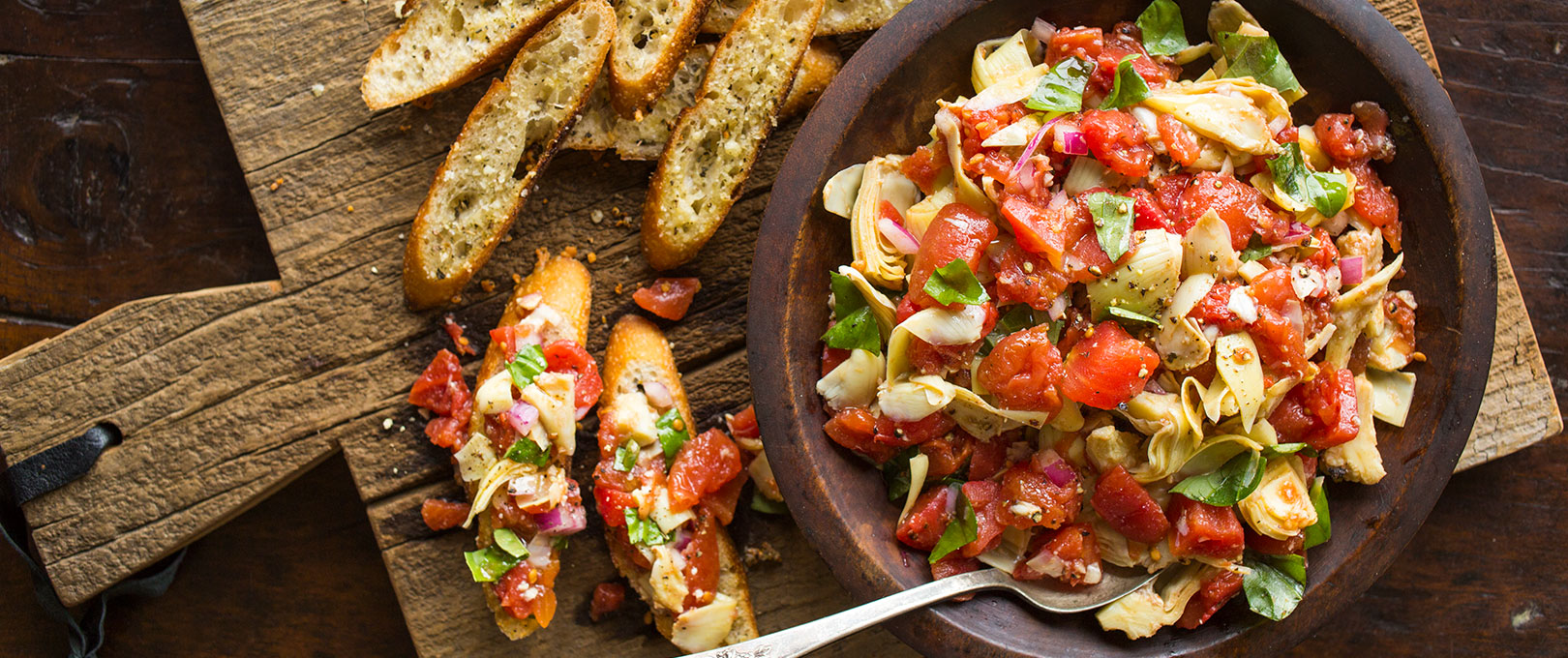 Artichoke and Tomato Crostini