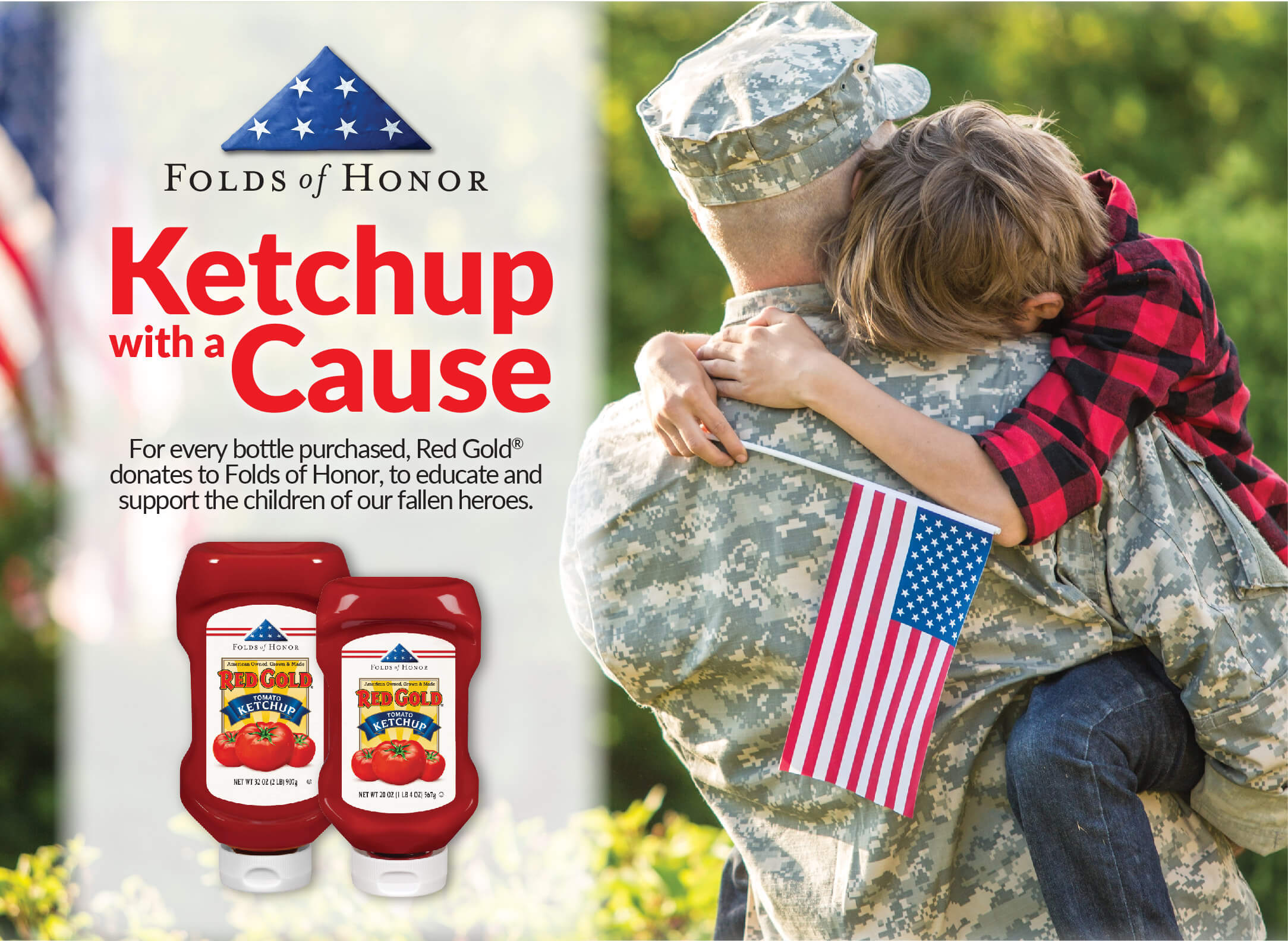 Red Gold Folds of Honor Ketchup for a Cause