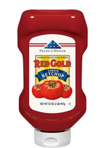 Image of Red Gold Folds of Honor Ketchup 32 ounce bottle