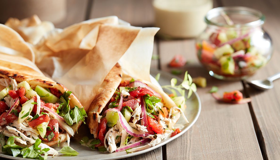Chicken Gyros with Cucumber Salsa