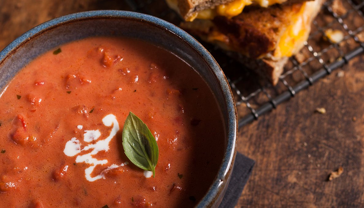 Tomato-Basil-Soup-with-Grilled-Cheese