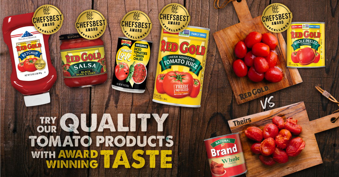 Image of Red Gold products with Tomatoes