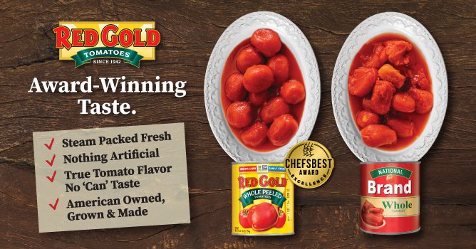 Red Gold Quality comparison with Chefs Best Award for Best Tasting Tomatoes