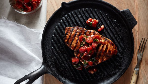 Red Gold Bruschetta Grilled Chicken Overhead