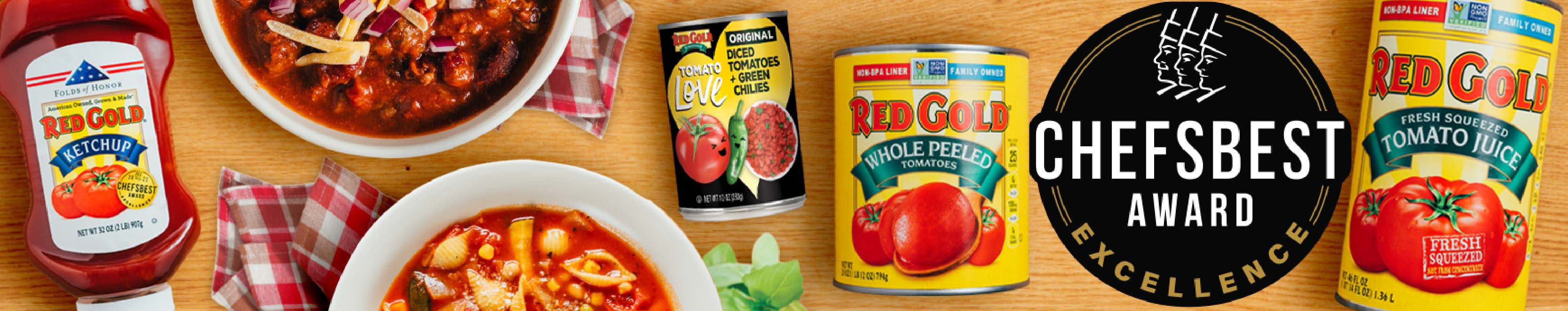 Red Gold Tomato Products with Chefsbest Award for Excellence