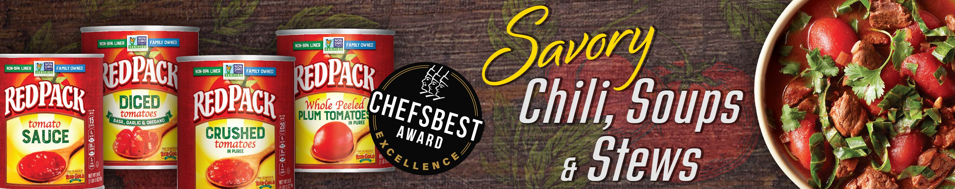 Savory Chili, Soups and Stews from Redpack