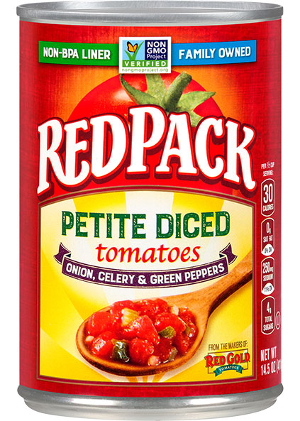 Image of 14.5 oz Petite Diced Tomatoes with Green Pepper, Celery & Onion