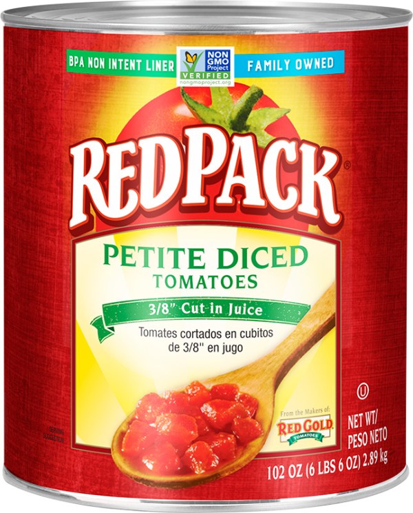 #10 Redpack Petite Diced Tomatoes 3/8″ cut in Juice