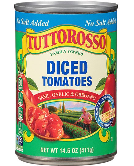 No Salt Added Diced Tomatoes Basil, Garlic & Oregano 14.5 oz