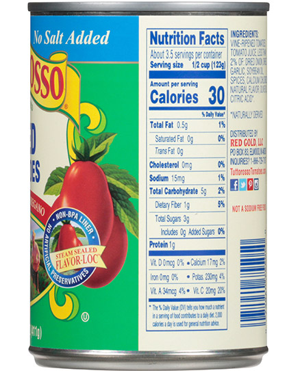 No Salt Added Diced Tomatoes Basil, Garlic & Oregano 14.5 oz Image:4