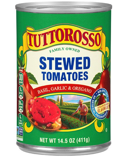 Stewed Tomatoes Basil, Garlic & Oregano 14.5 oz