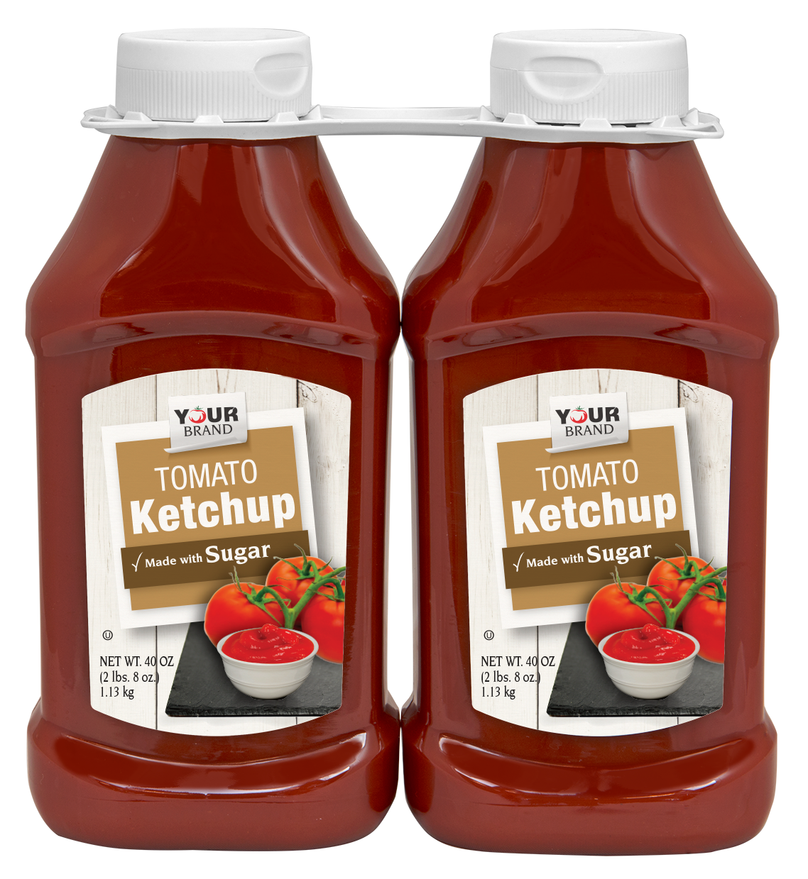 2×40 oz Tomato Ketchup Made with Sugar Image:1