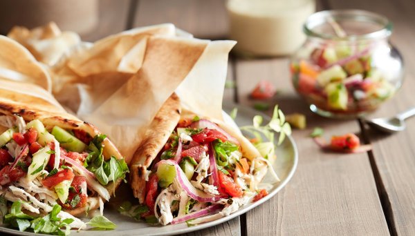 Chicken Gyros with Cucumber Salsa
