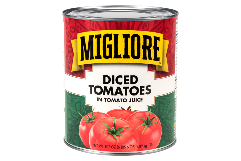 #10 Migliore Diced Tomatoes 3/4″ cut in Juice Image:1