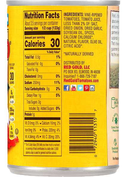 Diced Tomatoes with Basil, Garlic & Oregano 14.5 oz Image:2
