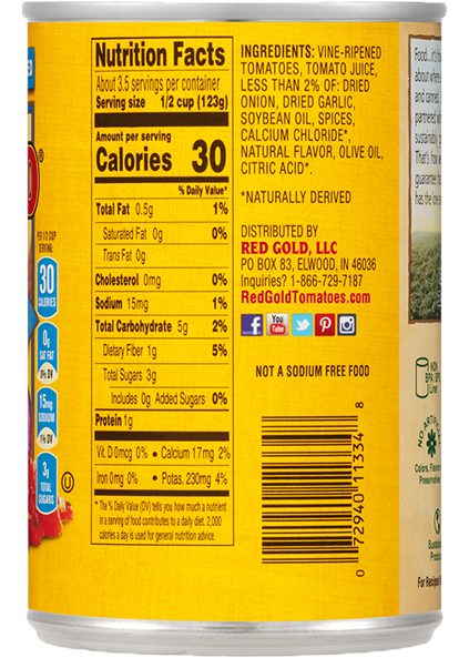 Diced Tomatoes with Basil, Garlic and Oregano No Salt Added 14.5 oz Image:2
