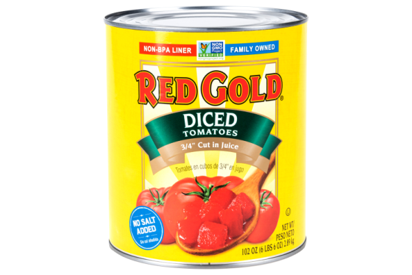 #10 Red Gold No Salt Added Diced Tomatoes 3/4″ cut in Juice