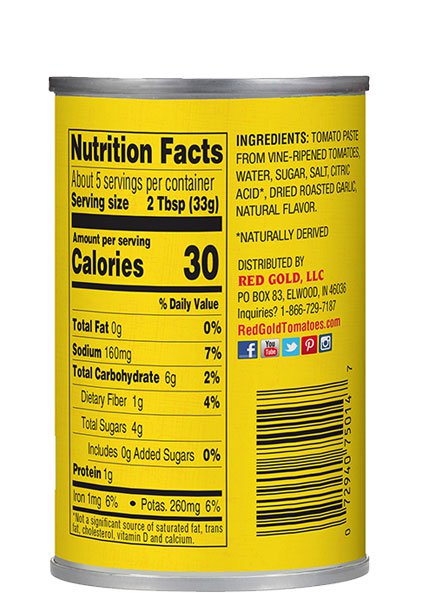 Red Gold Roasted Garlic Tomato Paste 6 oz Image:2