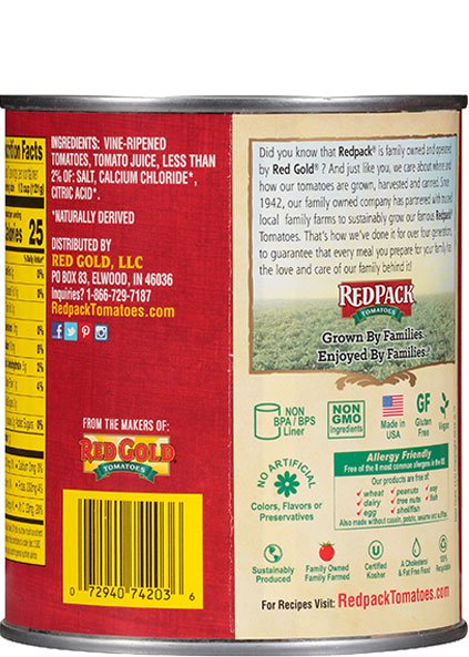 Redpack Canned Diced Tomatoes 28 oz Image:2