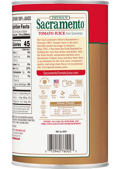 Sacramento Fresh Canned Tomato Juice 46 oz Image:3