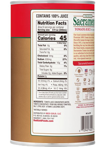 Sacramento Fresh Canned Tomato Juice 46 oz Image:2