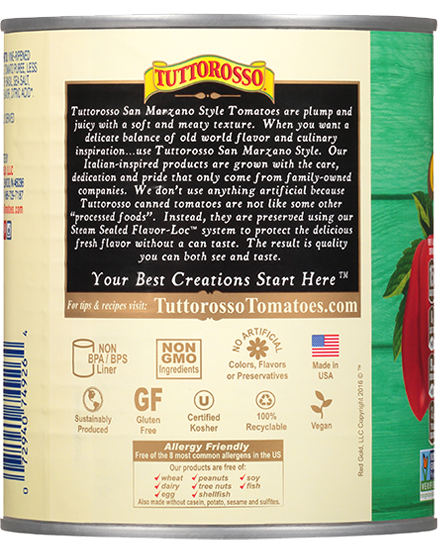 San Marzano Style Hand Crushed Tomatoes in Puree with Basil & Sea Salt 28 oz Image:2