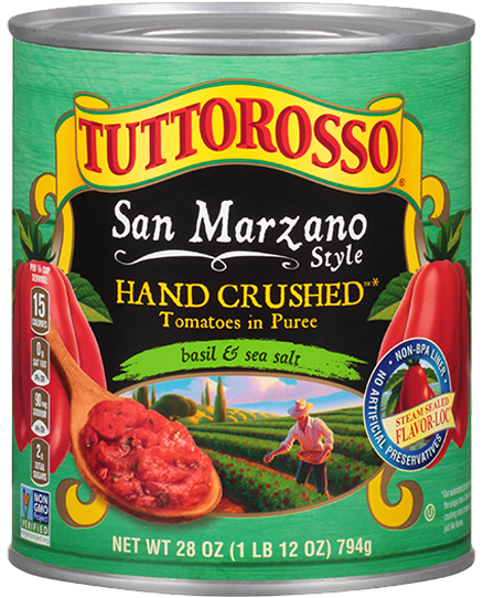 San Marzano Style Hand Crushed Tomatoes in Puree with Basil & Sea Salt 28 oz Image:1