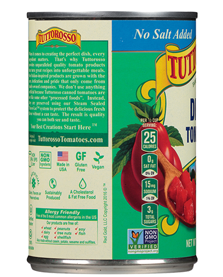 No Salt Added Diced Tomatoes 14.5 oz Image:4