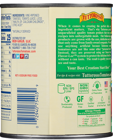 No Salt Added Diced Tomatoes 28 oz Image:2