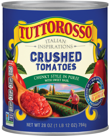 Crushed Tomatoes Chunky Style in Puree with Sweet Basil 28 oz Image:1