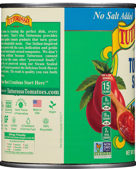 No Salt Added Tomato Sauce 28 oz Image:4