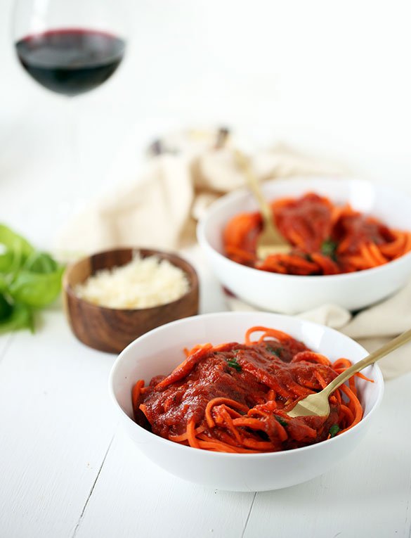 Pasta Arrabbiata with Carrot Noodles