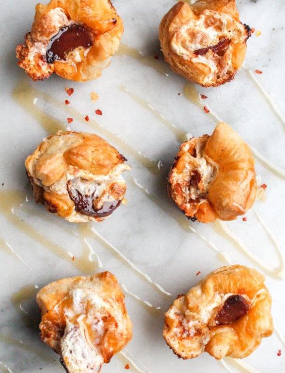 Puff Pastry Tartlets with Soppressata, Marinara and Hot Honey