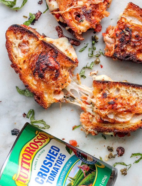 Puttanesca Grilled Cheese with Fried Capers