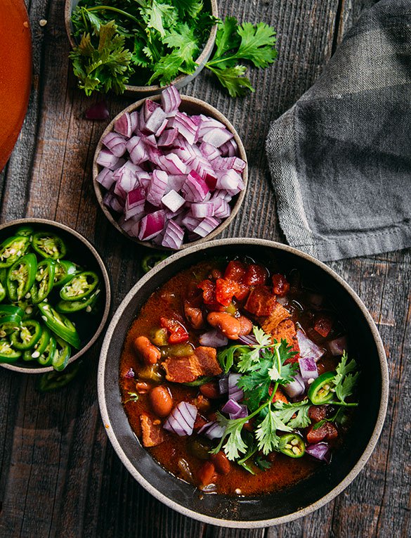 Savory Pinto beans with Apple Smoked Bacon