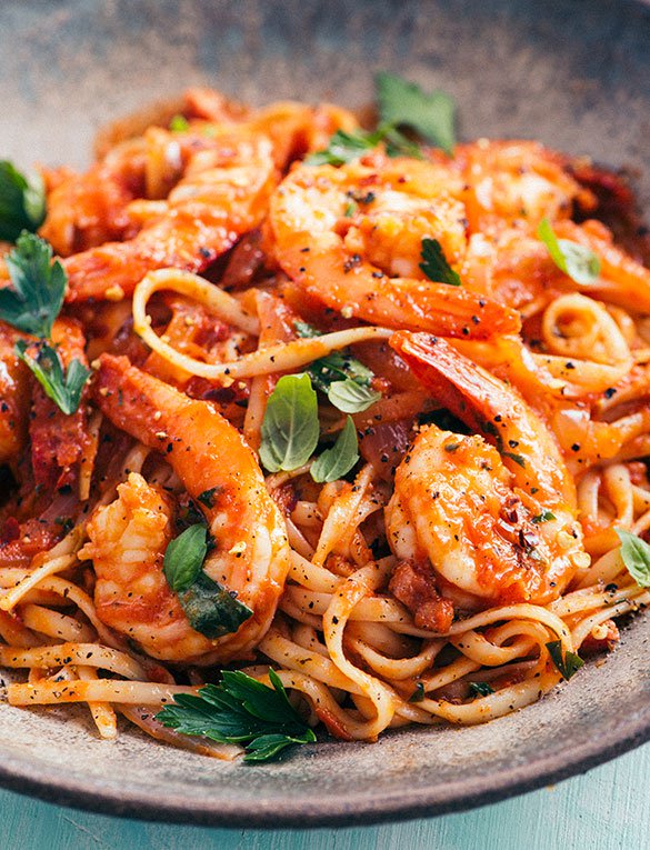 Shrimp Fra Diavolo with Linguine