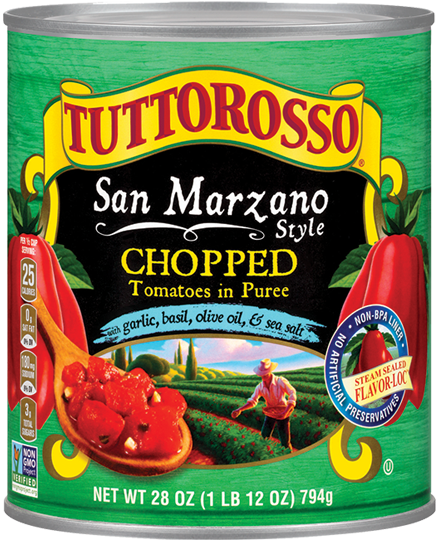 San Marzano Style Chopped Tomatoes in Puree with Garlic, Basil Olive Oil & Sea Salt 28 oz Image:1