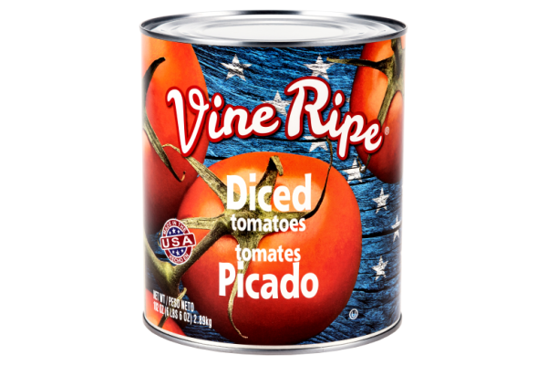 #10 Vine Ripe Diced Tomatoes 3/4″ cut in Juice