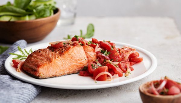 Herb Roasted Salmon and Tomatoes