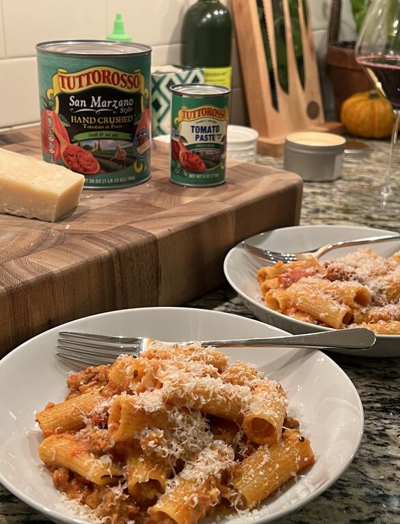Spicy Sausage Blush Sauce with Rigatoni