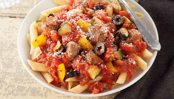 Marinara with Sausage, Zucchini, and Olives Image:2