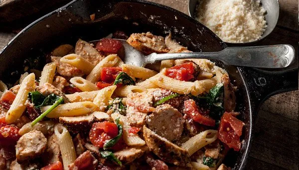 One Skillet Chicken Bacon Alfredo
