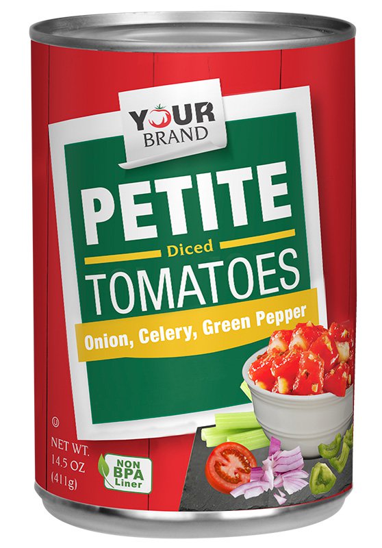 14.5 oz Petite Diced Tomatoes with Onion, Celery and Green Bell Pepper