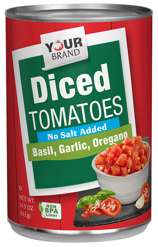 14.5 oz No Salt Added Diced Tomatoes with Basil, Garlic, and Oregano