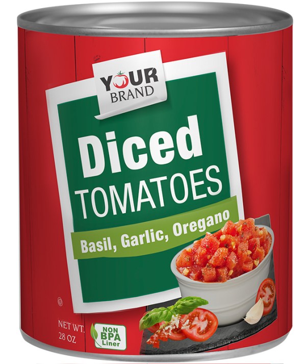 28 oz Diced Tomatoes with Basil, Garlic and Oregano