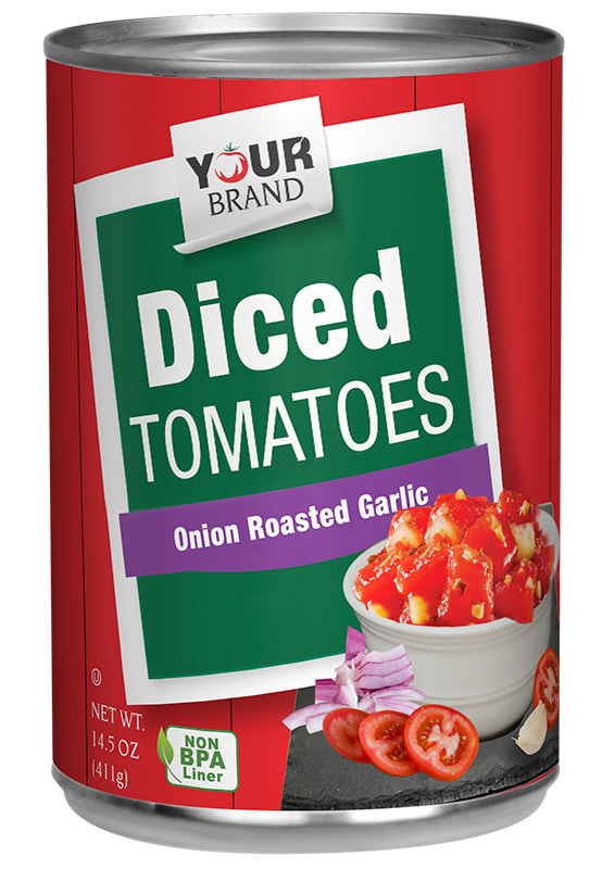 14.5 oz Diced Tomatoes with Roasted Garlic and Onion