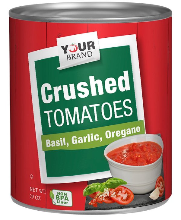 28 oz Chunky Crushed Tomatoes with Basil, Garlic and Oregano in Puree