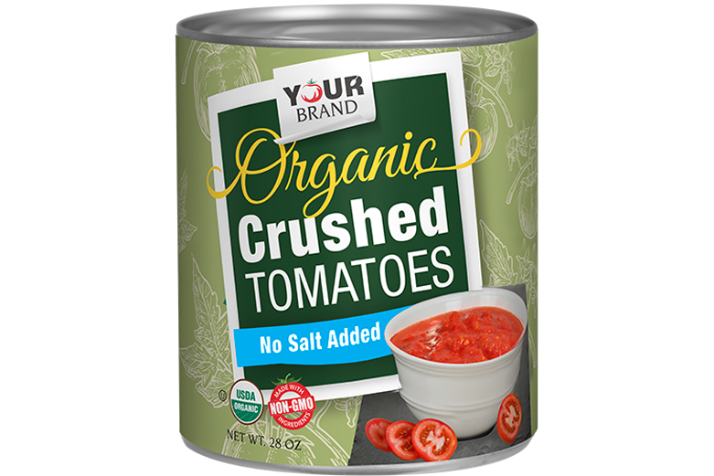 28 oz Organic No Salt Added Crushed Tomatoes with Basil Image:1