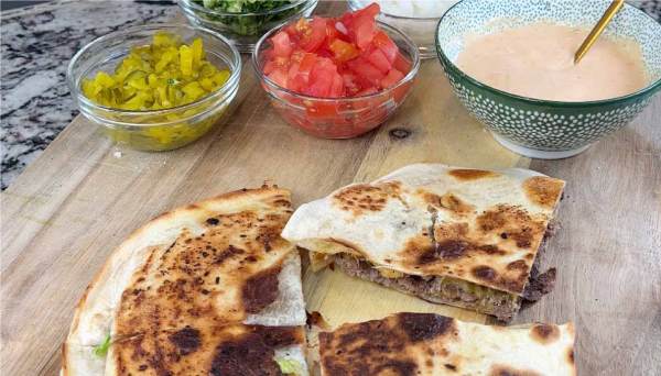 Smash Burger Quesadilla